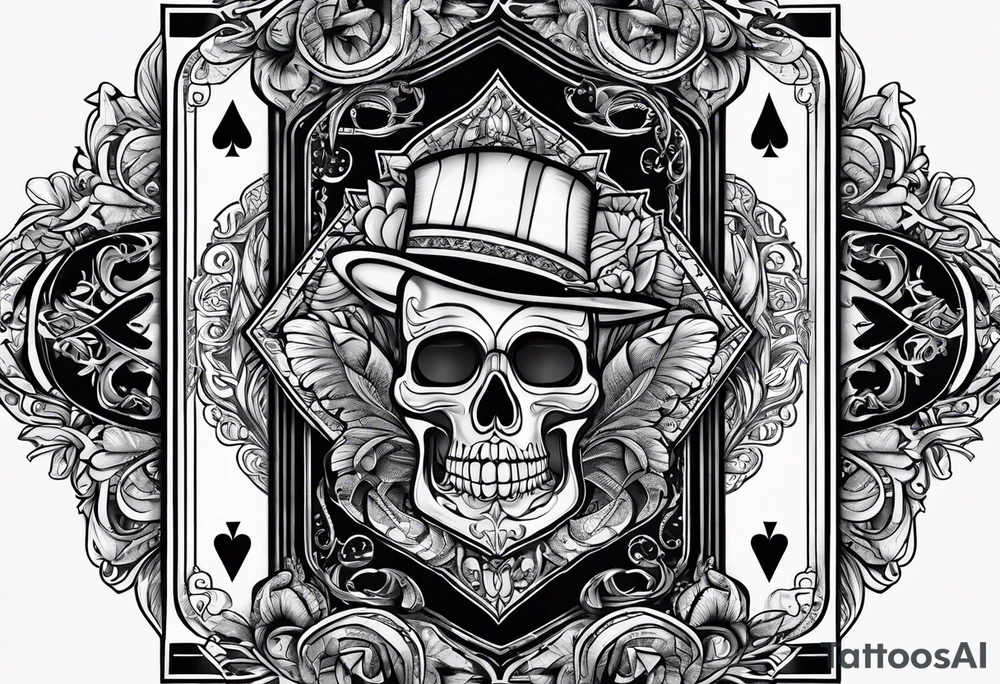 “Timafer” words with deck of cards and magic tattoo idea