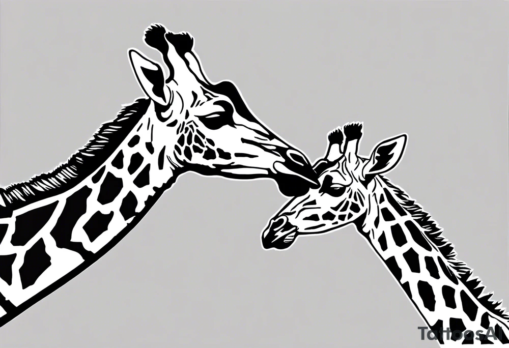 giraffe feeding tattoo idea