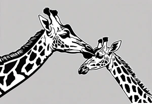 giraffe feeding tattoo idea