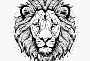 Une tête de lion de 3/4. Avec la constellation du sagittaire dans sa fourrure tattoo idea