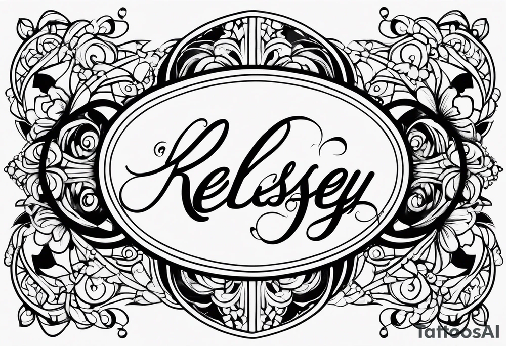The name Kelsey in cursive tattoo idea