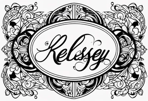 The name Kelsey in cursive tattoo idea