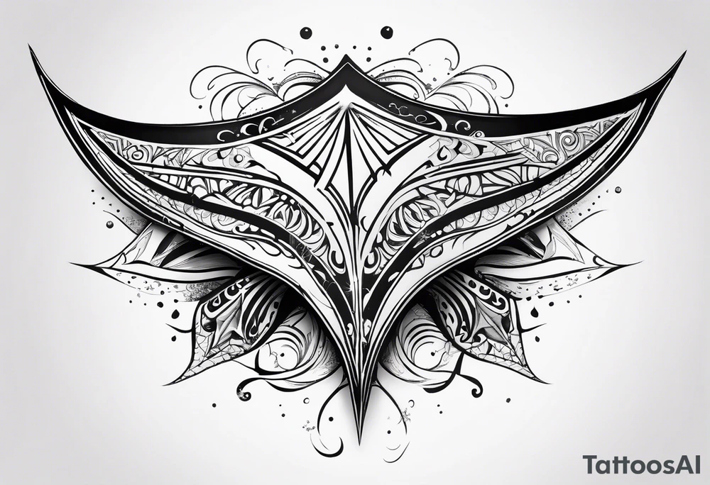 A manta ray with a sea star as a tribal tattoo or an abstract geometric tattoo tattoo idea