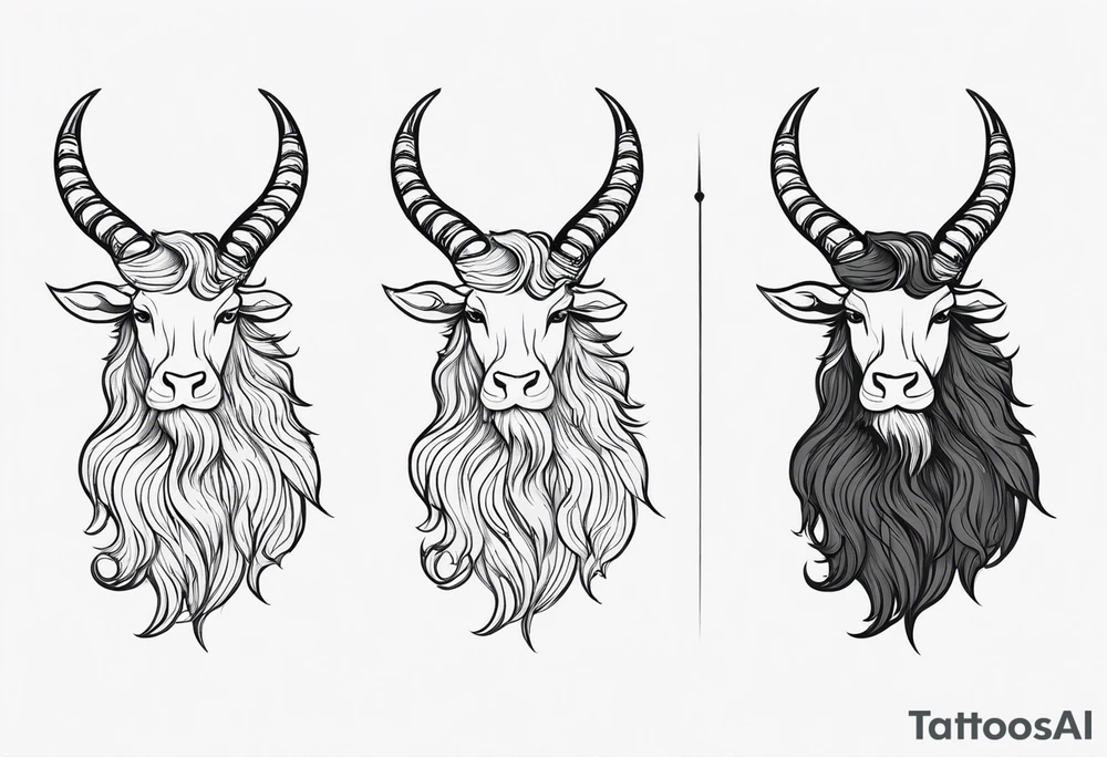 capricorn with beard tattoo idea