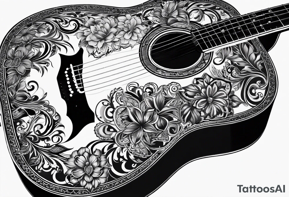 full scale basic black acoustic guitar for women's inner bicep. tattoo idea full scale basic black acoustic guitar for women's inner bicep. tattoo idea