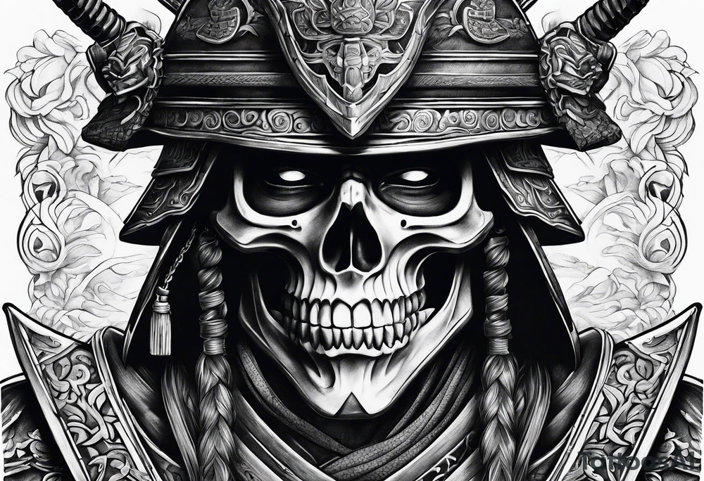 Skeleton samurai tattoo idea