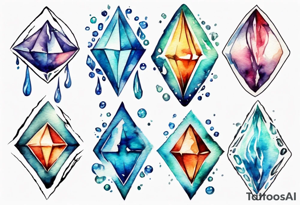 water diamond tattoo idea