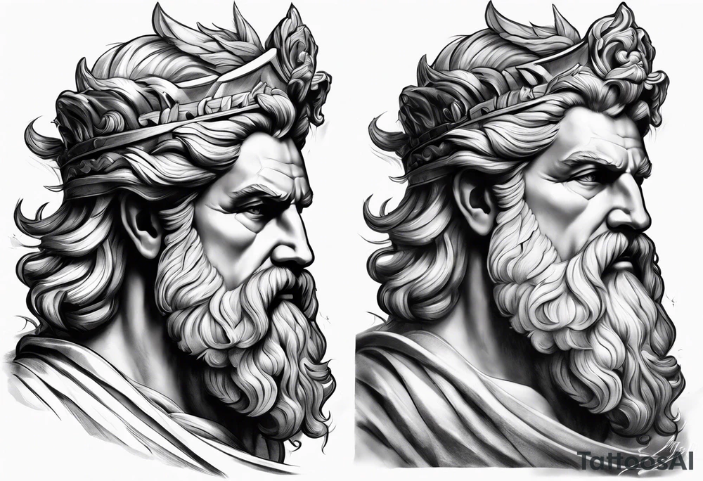 Greek god zeus sleeve tattoo idea