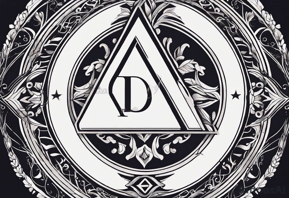 letter delta inside a circle, subtle, girly, simplistic tattoo idea