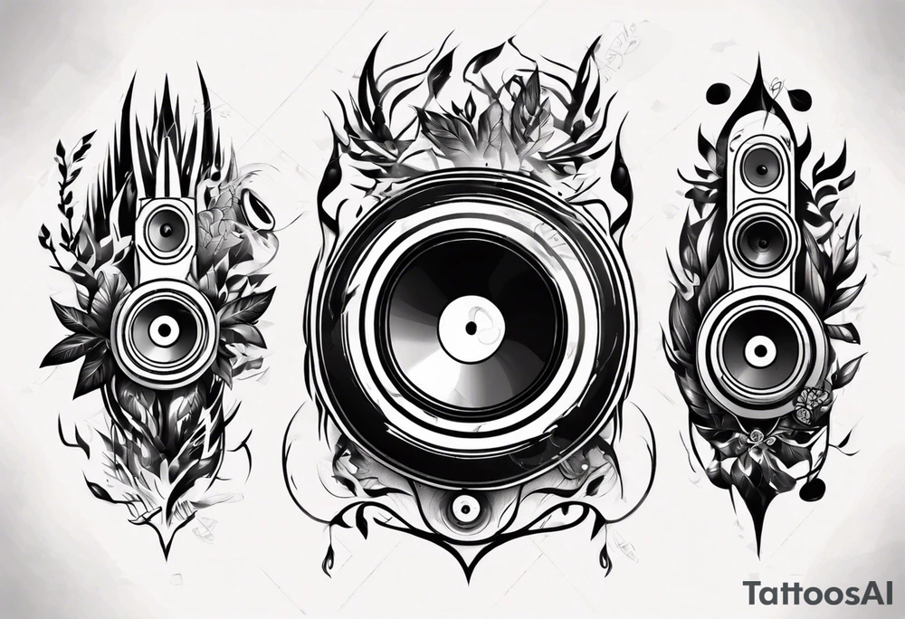music nature speaker tattoo idea