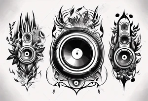 music nature speaker tattoo idea