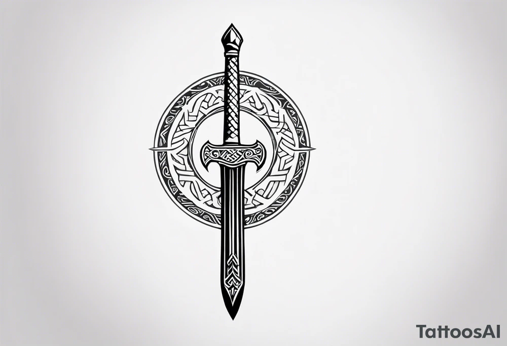 Viking sword Valhalla symbol tattoo idea
