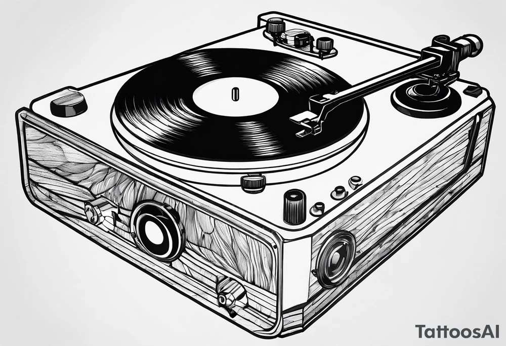 Recordplayer finline art minimalistic tattoo idea
