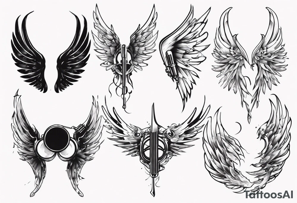 music wings tattoo idea