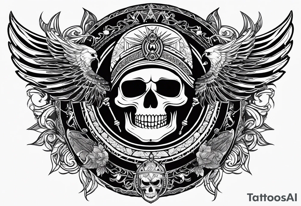 black kali, goddess pirate, pachamama, valkrye, warrior, skull, lotus azul, wing, eagle, zenza resonance, stars tattoo idea