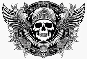 black kali, goddess pirate, pachamama, valkrye, warrior, skull, lotus azul, wing, eagle, zenza resonance, stars tattoo idea