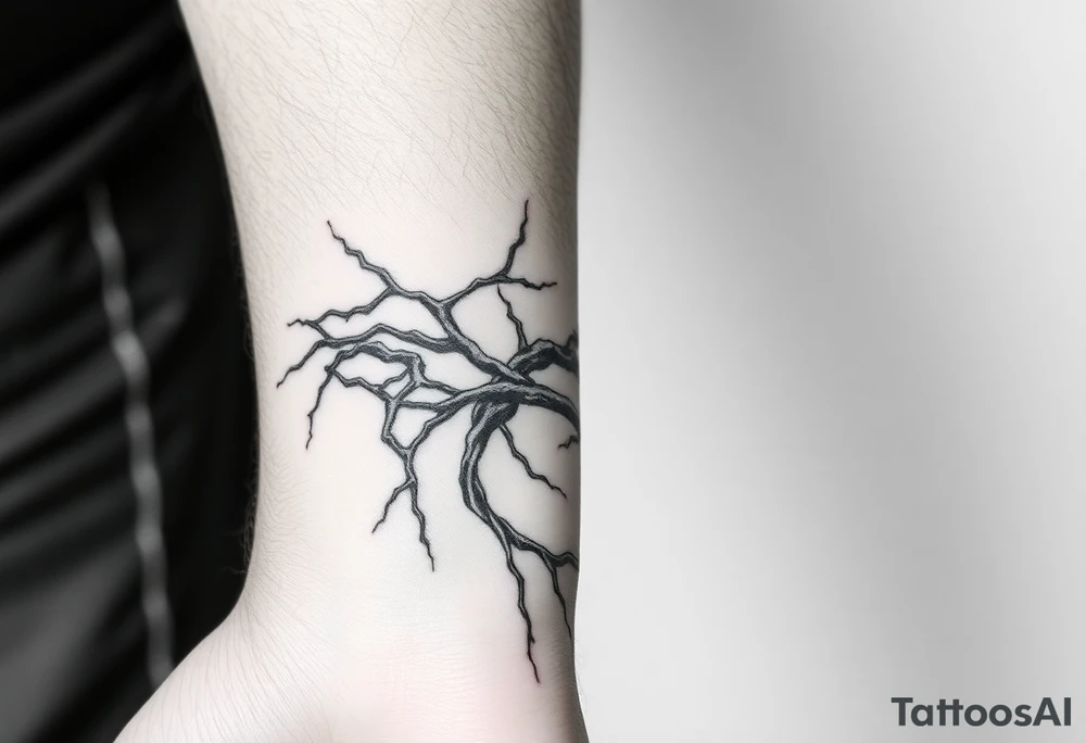 long System of pipes that transitions into veins of forearm tattoo idea
