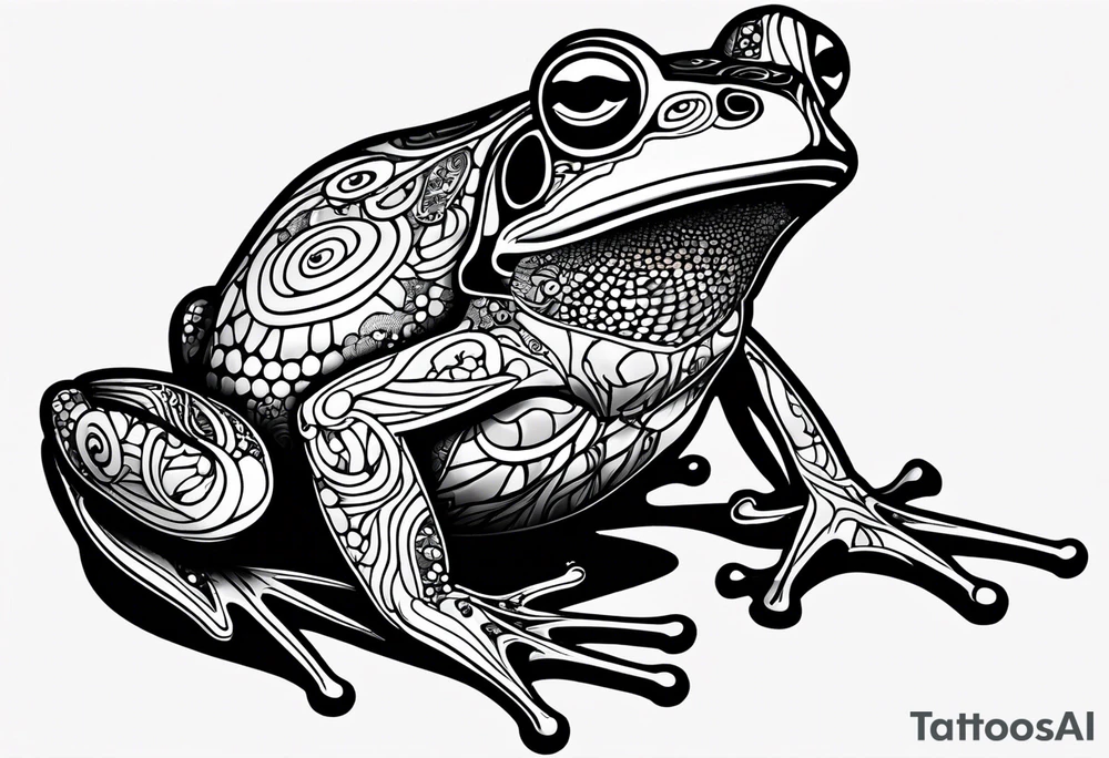 a psychedelic frog tattoo idea