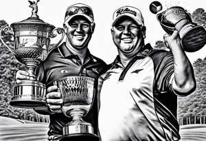 Professional golfer John Daly celebrating winning the Masters in Augusta, GA. tattoo idea
