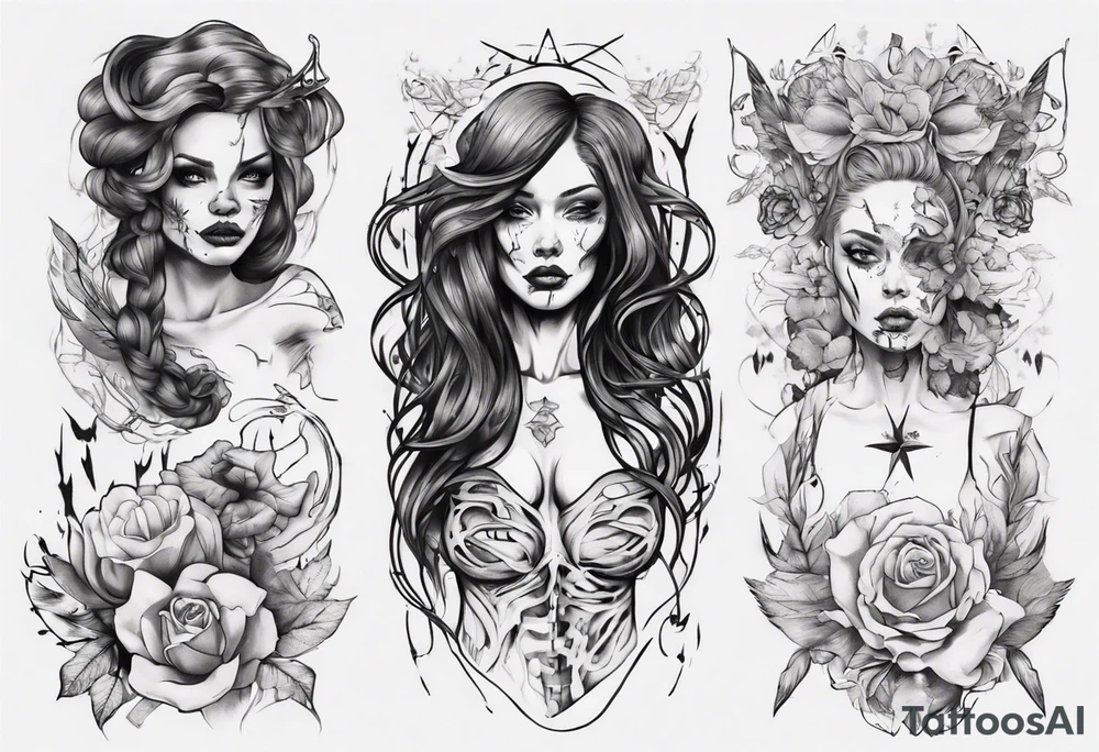 The anatomy of the female human tattoo idea