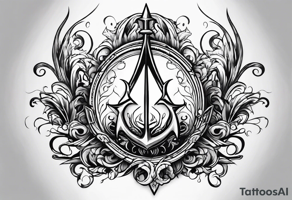 simple trident tattoo idea
