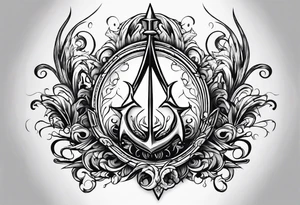 simple trident tattoo idea