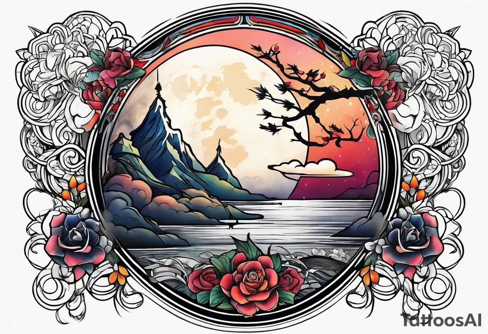 sacred moon tattoo idea