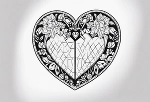 necklace heart locket with two couple inside tattoo idea
