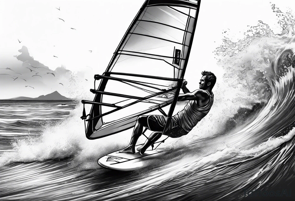 Windsurfer im Meer tattoo idea
