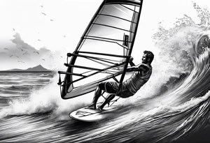 Windsurfer im Meer tattoo idea