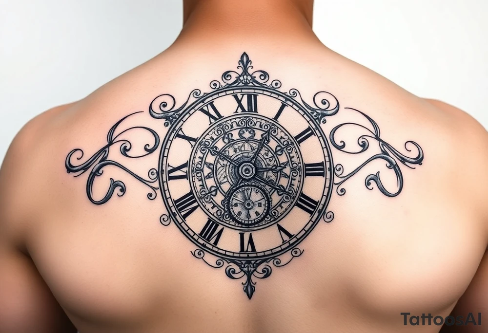 vintage roman numerals within ornate clockwork mechanism tattoo idea vintage roman numerals within ornate clockwork mechanism tattoo idea