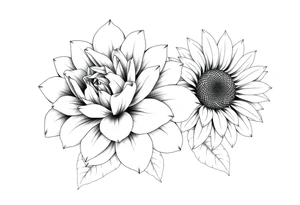 Chrysanthemum White Rose and sunflower tattoo tattoo idea