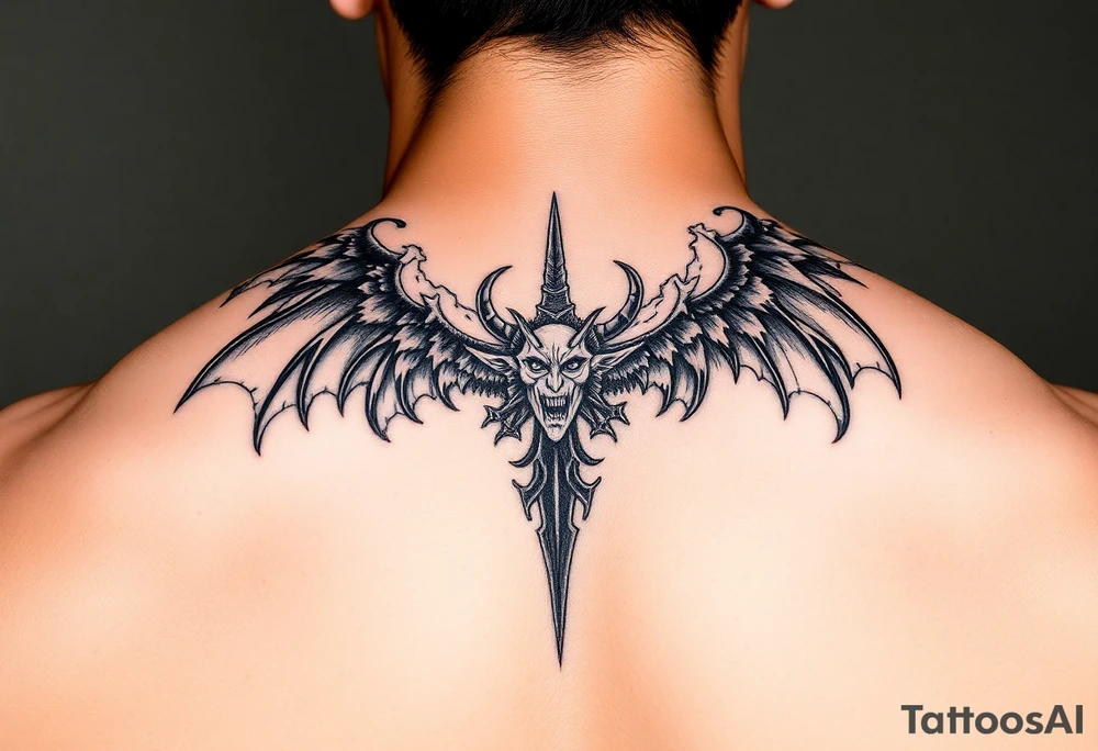 Ángel vs demons tattoo idea