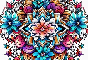 Glitter crystal cluster dreamland tattoo idea