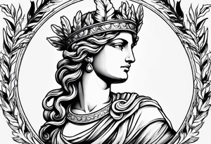 Athena with a laurel wreath around him tattoo idea