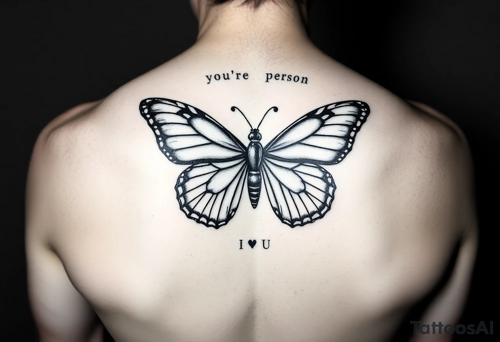 Utility Chain, butterfly, you're my person I ♥️  u alan knutson tattoo idea
