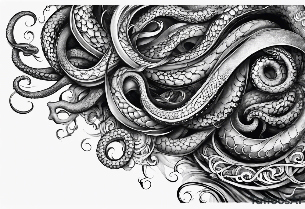 tentacle long outstretched tattoo idea
