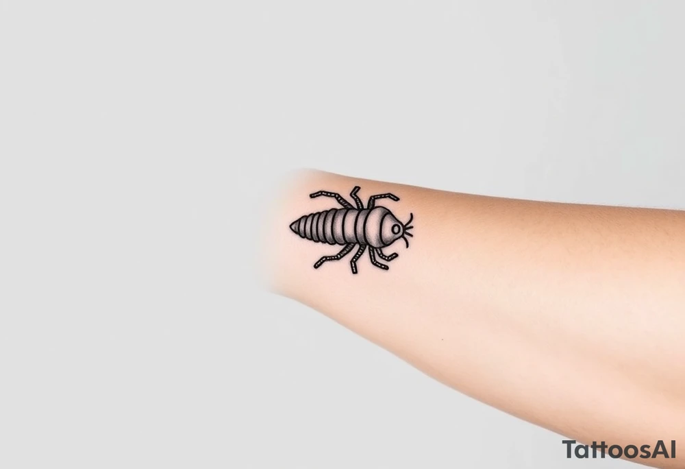 Fine line simplistic isopod tattoo idea