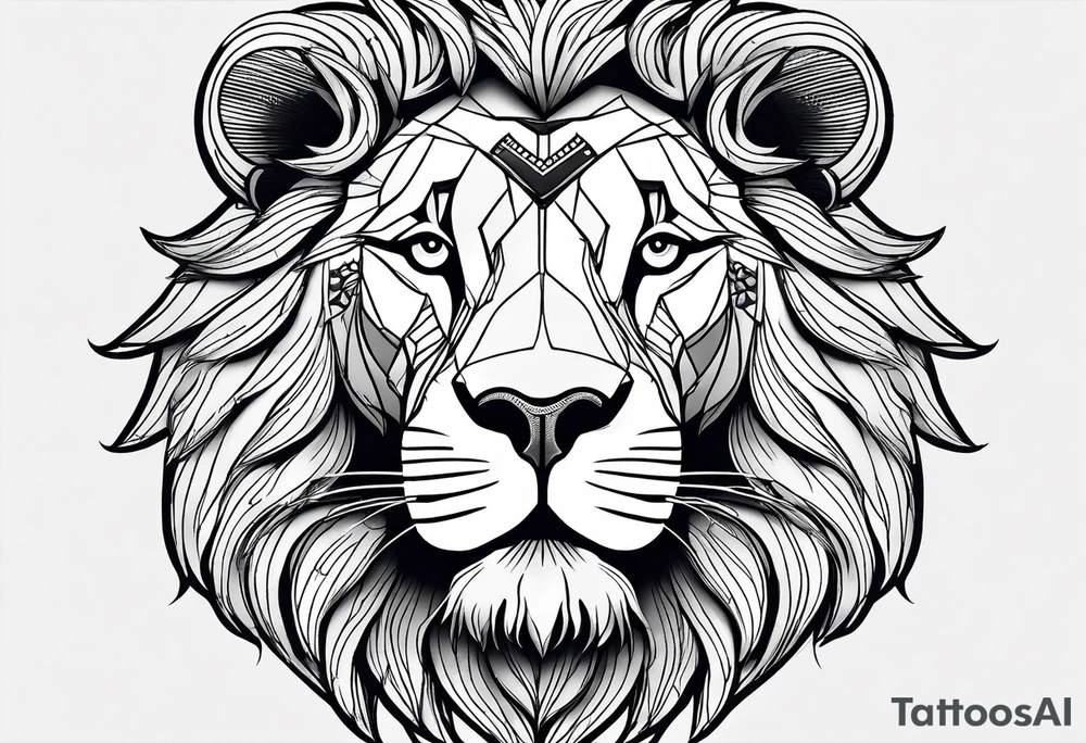 Minimalist lion head. tattoo idea