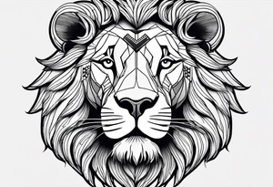 Minimalist lion head. tattoo idea
