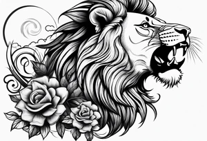 Lion and gun tattoo idea