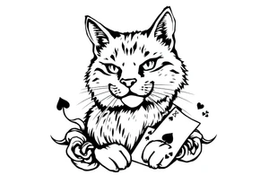 Cat tattoo, incorporate aspects of playing cards tattoo idea