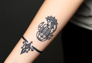 Scorpio,The hierophant high priestess, empress, emperor, queen of ace, queen of cups, Ace of pentacles tattoo idea