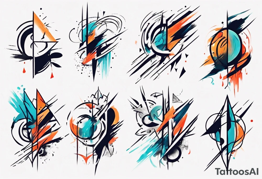 Time abstract Brush stroke tattoo idea