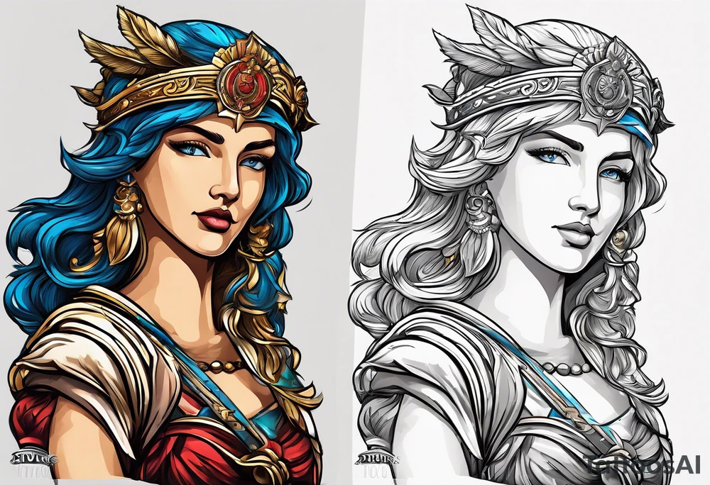 Iustitia is the Roman goddess personifying justice,(a sword ready to strike the guilty) is a symbol.The scale is a symbol of measurement, consideration, judgment, judgment, balance, balance, justice, and smart insight,Blindfold tattoo idea