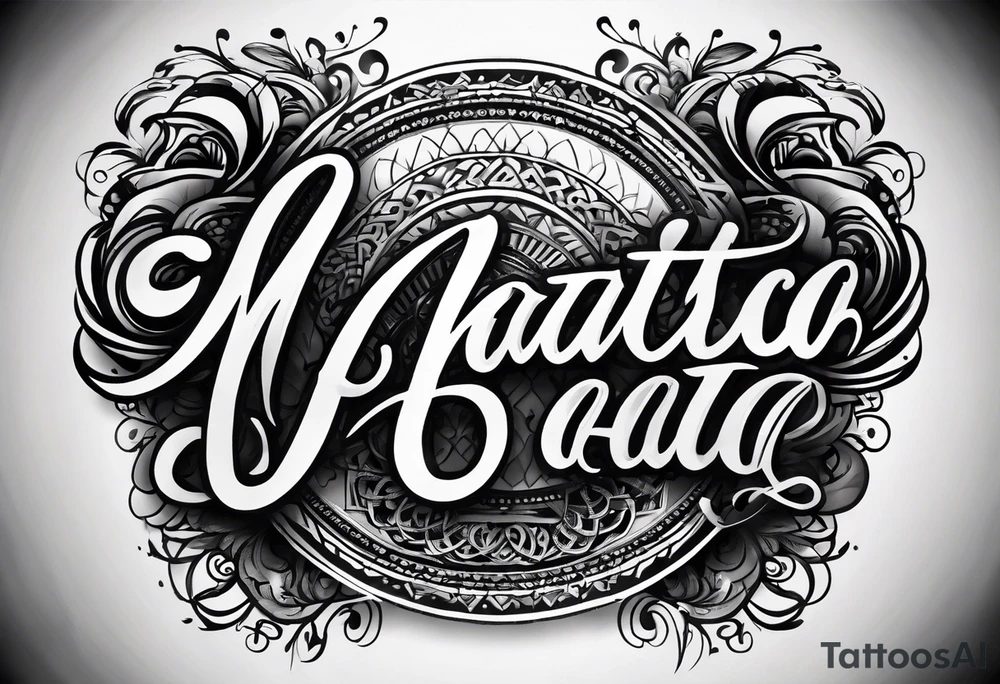 Write in text “Chattha” in cursive font whilst blending it in with some nice shading as a big forearm tattoo tattoo idea