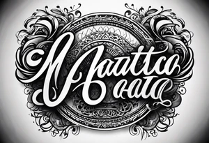 Write in text “Chattha” in cursive font whilst blending it in with some nice shading as a big forearm tattoo tattoo idea