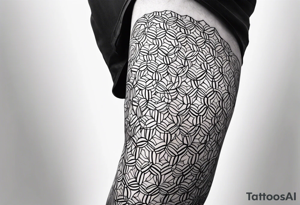 pattern geometric full male leg sleeve tile honeycomb tattoo idea