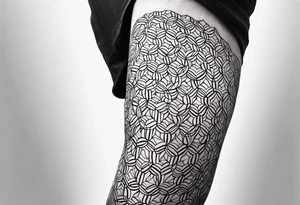 pattern geometric full male leg sleeve tile honeycomb tattoo idea