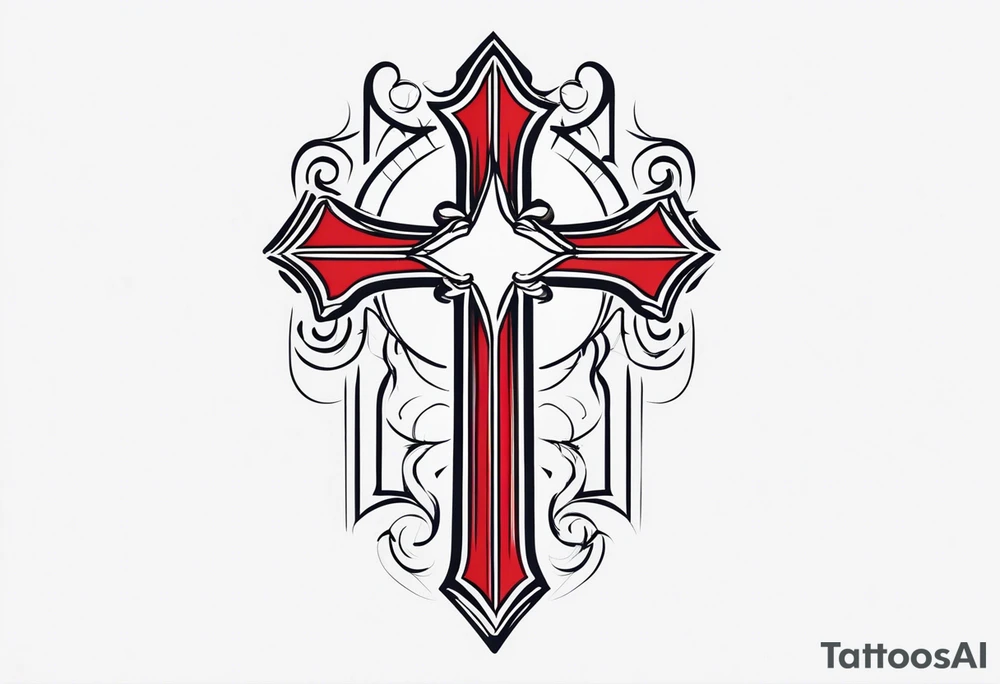 Cross tattoo with a “L” and “T” in it tattoo idea